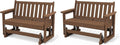 SERWALL Outdoor Glider Bench Set of 2, HDPE Weather-Resistant Swinging Bench by SERWALL