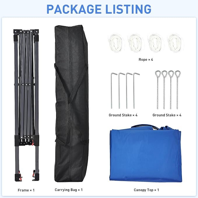 Pop Up Canopy, 8x8 FT Instant Outdoor Canopy Tent - Image 7
