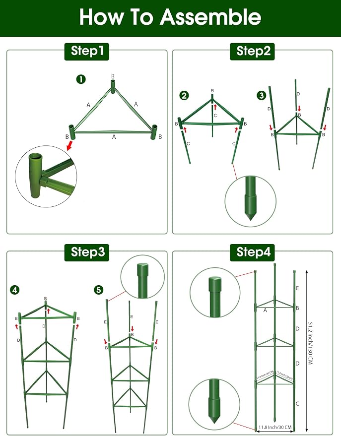 Tomato Cage for Garden, 6 Pack Tomato Trellis for Raised Garden Bed Height - Image 9