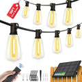 50FT Solar String Lights with 32+2 LED Bulbs, Patio String Lights Whith Remote by QualityLightBulbLightofInnovation