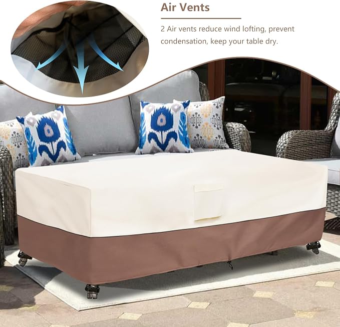 okcool Outdoor Coffee Table Cover, Waterproof Rectangular Patio Small Side - Image 4