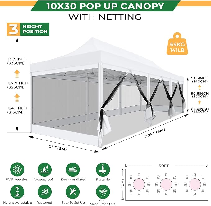 COBIZI 10x30 Heavy Duty Pop Up Canopy - Image 3