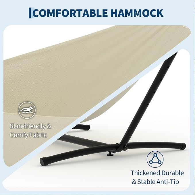 2 Person Hammocks with Stand for Outside, Double Hammocks Portable Space Saving - Image 7