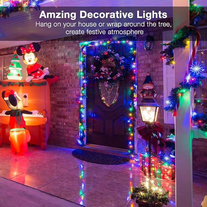 BrizLabs Multicolored Christmas Lights, 69.6ft 300 Count Connectable Christmas - Image 3
