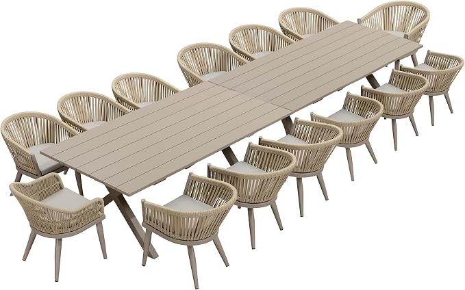 PURPLE LEAF 16 Pieces Outdoor Dining Set by PURPLELEAF