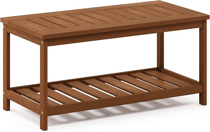 Furinno FG18508 Tioman Hardwood Patio Furniture 2-Tier Coffee Table in Teak Oil - Image 5