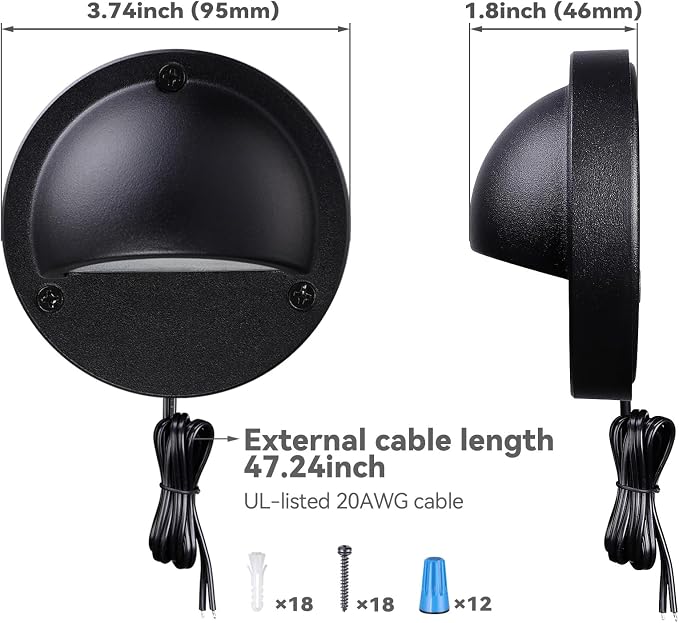 LEONLITE Update 5CCT LED Low Voltage Deck Lights, 180LM 3.74inch Landscape Step - Image 6