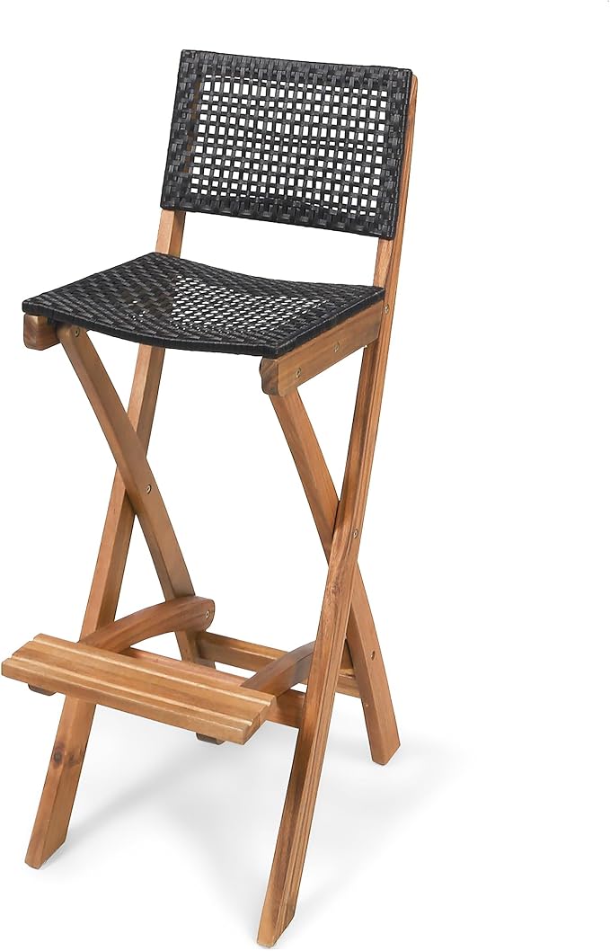 Christopher Knight Home Polaris Outdoor Acacia Wood and Wicker 5 Piece - Image 6