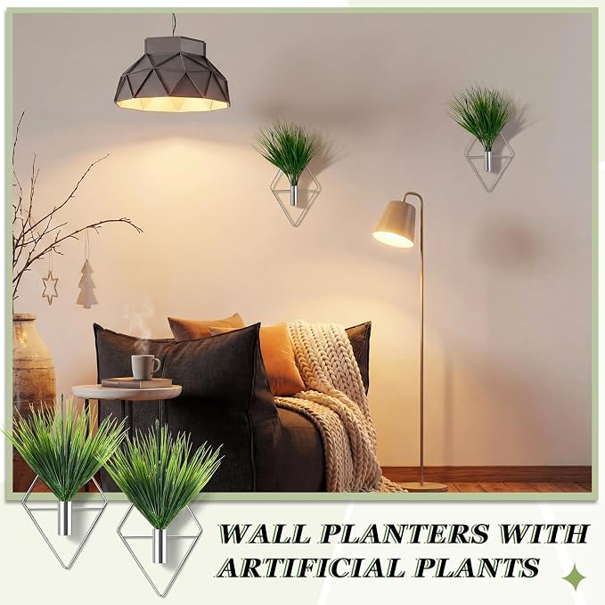 8 Pieces Silver Wall Decor Hanging Planters - Image 5