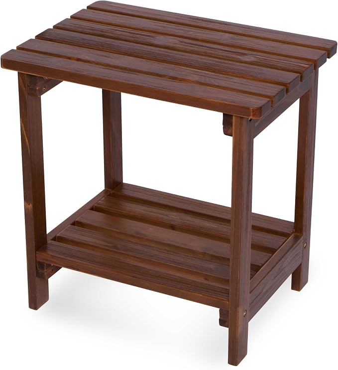 Shine Company Providence Rectangular Solid Wood Side Table, Outdoor Adirondack by ShineCompany