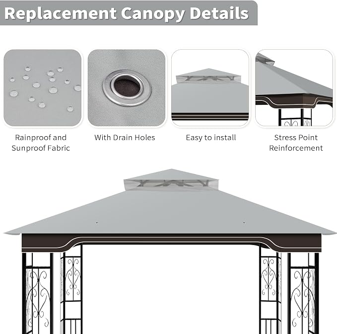 Replacement Gazebo Canopy for 10 x 12 Regency II Patio Gazebo Model L-GZ798PST - Image 4