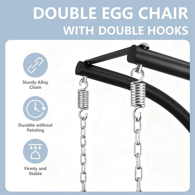 SWITTE Double Hanging Egg Chair - Image 9