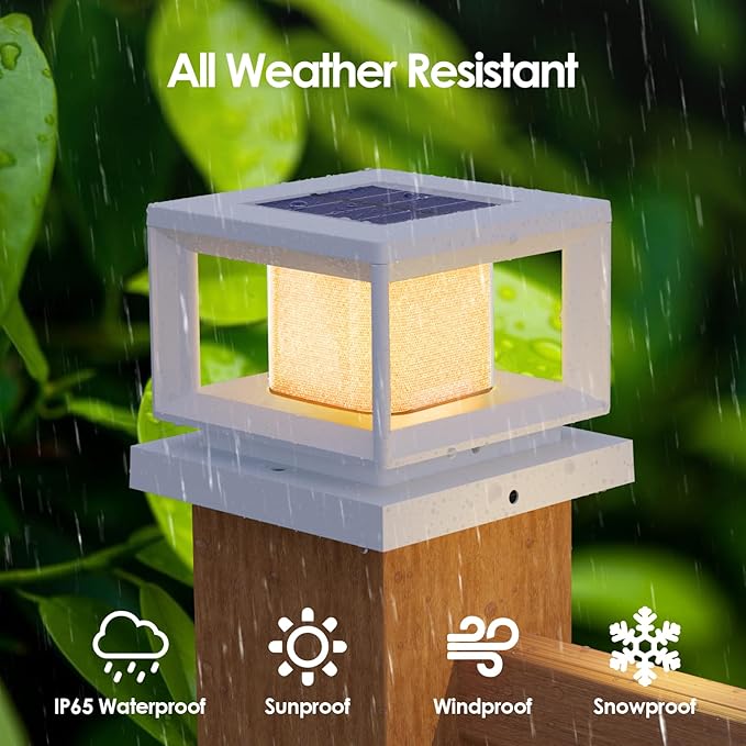 Mlambert 8 Pack Solar Post Lights Outdoor, Waterproof Fence Cap - Image 2