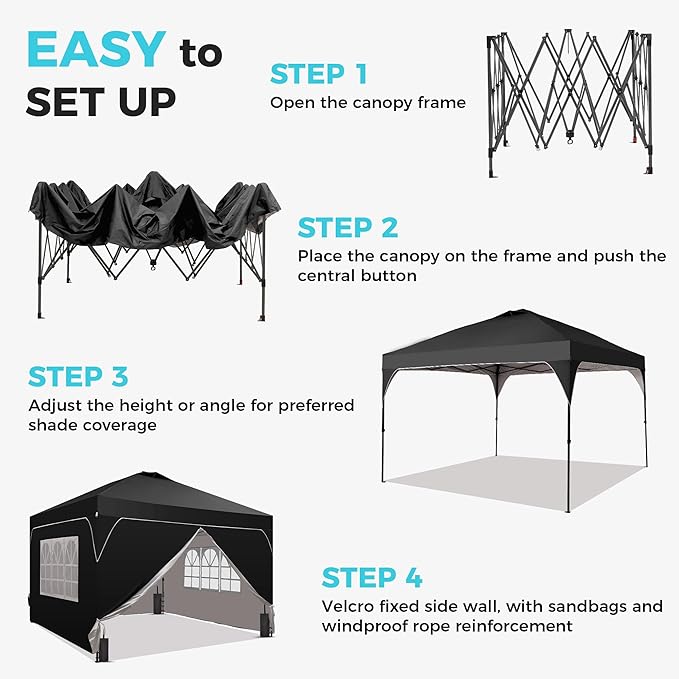 GDY 12x12FT Pop Up Canopy Tent - Image 3