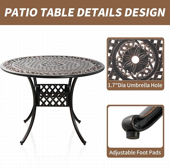 41" Round Patio Dining Table - Image 6