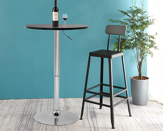Modern Bar Table Height Adjustable Kitchen Dining Table Round Pub Table Counter - Image 2