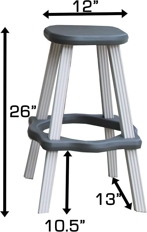 Single Bar Set Includes 2 Barstools Deep Grey Top & Warm Grey Base Ideal - Image 5