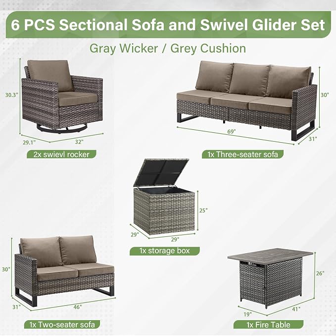 Belord 6-Piece Outdoor Sectional Furniture Set - Image 2