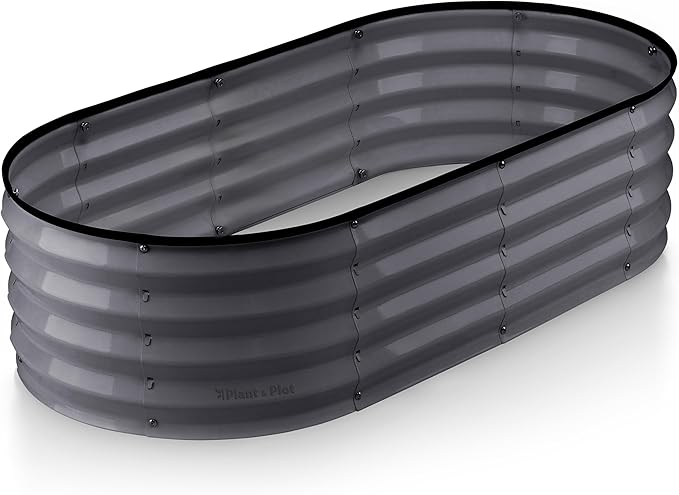 Plant & Plot Galvanized Raised Garden Beds Outdoor // 4×2×1 ft Planter Raised by PlantPlot