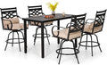 PHI VILLA 5 Piece Patio Bar Set, Outdoor Bar Table and Chairs Set, Strong and by PHIVILLAThepioneerofcomfortablehouseholdsupplies