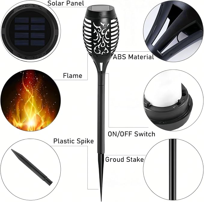4 Pack Outdoor Solar Flame Light, Solar Lights Outdoor - Image 5