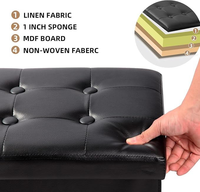 ALASDO Storage Ottoman Footrest Stool Small Ottoman - Image 7