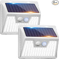 Peasur Solar Powered Lights Outdoor Motion Sensor, 2 Pack 140 LED Fence Light by Peasur