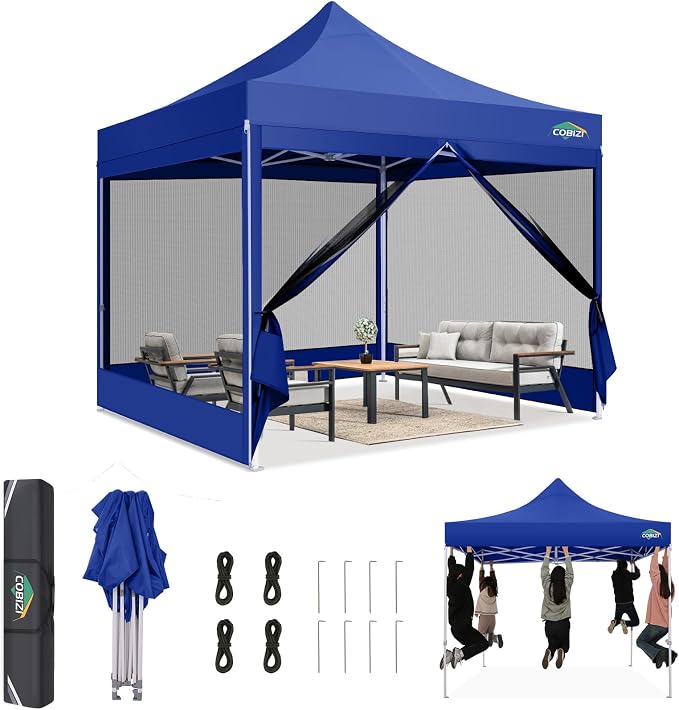 COBIZI 10x10 Canopy Tent, Heavy Duty Pop up Canopy by COBIZI