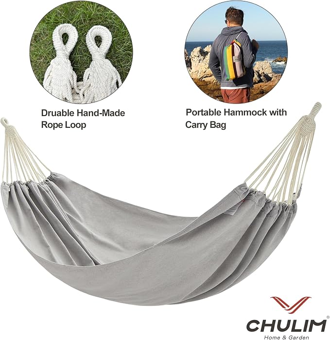 Brazilian Double Hammock with Tree Straps, Extra Large 94x63IN, 2 Persons - Image 6