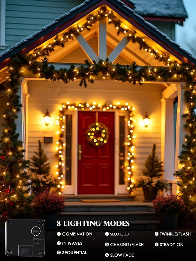 4-pack Solar Christmas Lights Outdoor Waterproof, 400LED 132FT Solar String - Image 2