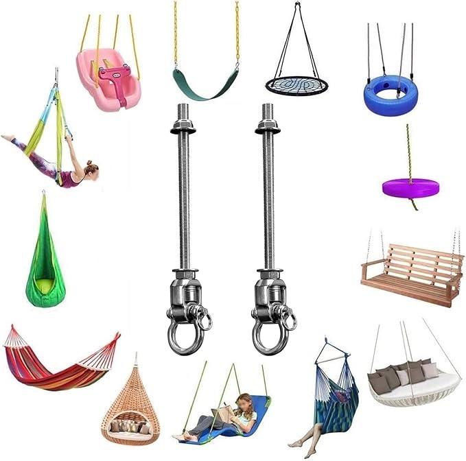 2 Heavy Duty Swing Hangers 360° Bearing Stainless Steel Swing Hooks 1000LBS - Image 6