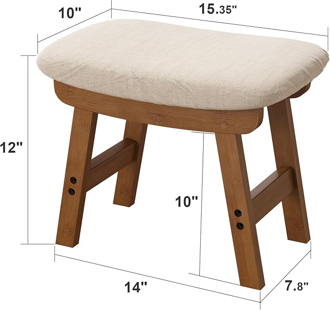 Foot Stools Ottoman, Small Soft Footrest Ottoman - Image 3