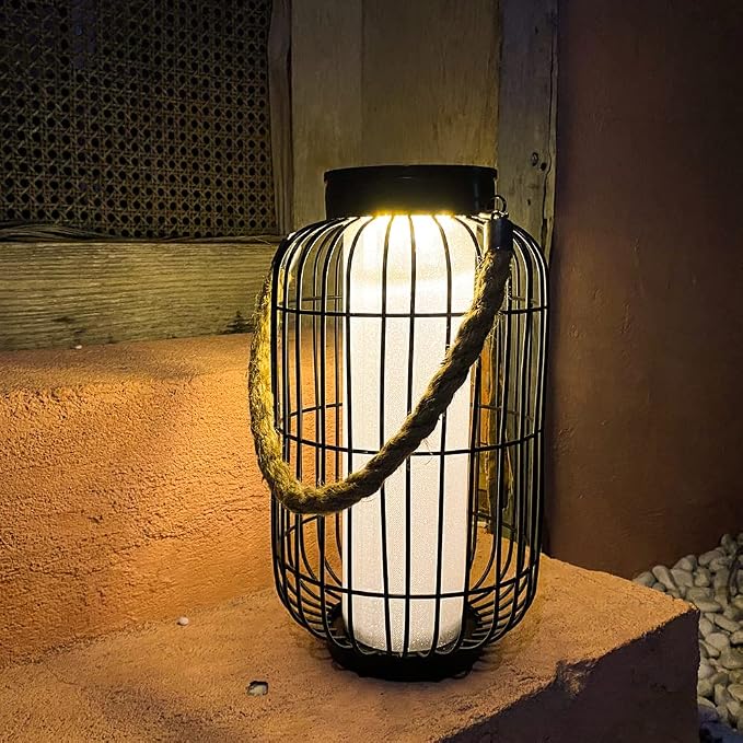 pearlstar Large Solar Powered Lantern Outdoor-Heavy Duty Metal Hanging Lights - Image 7