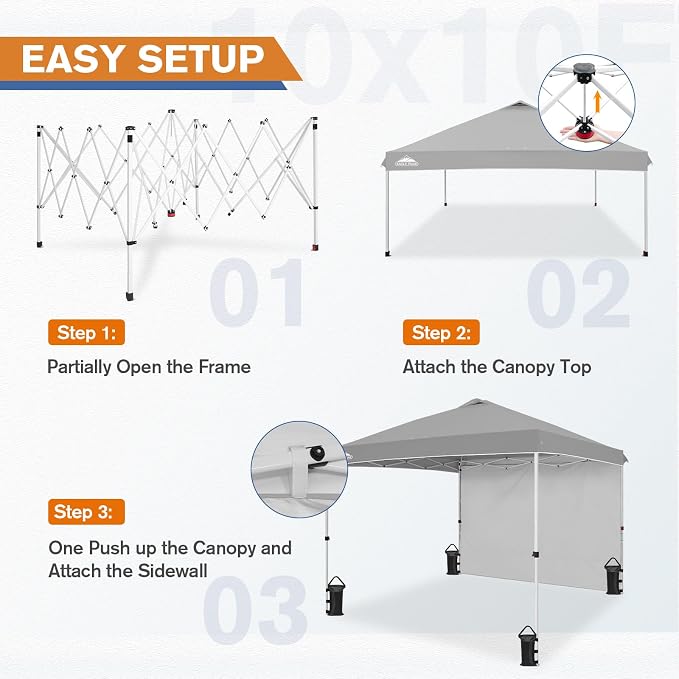 EAGLE PEAK Commercial Canopy 10x10 Pop Up Canopy Tent - Image 2