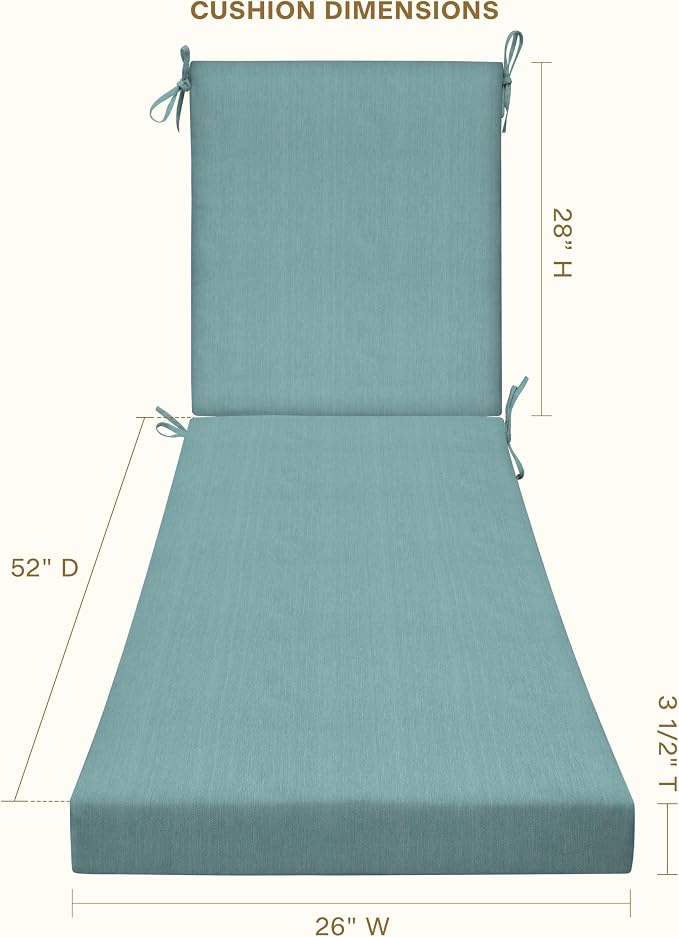 Honeycomb Outdoor Heritage Chaise, 26 x 80, Textured Solid Coastal Blue Chair - Image 4