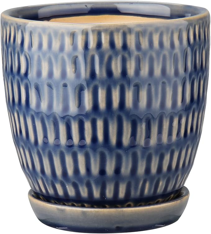 Oairse 4 inches Ceramic Planter Pots 3 Set of Small Round Flower Pots - Image 7