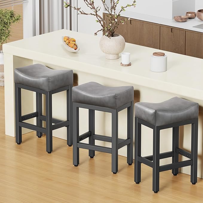 Counter Height Bar Stools Set of 3, 24 Inch Barstools by Raynesys