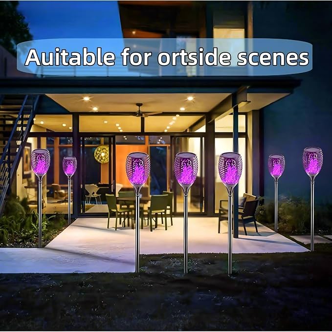 4 Pack Outdoor Solar Flame Light, Solar Lights Outdoor - Image 4
