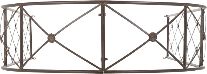 SAFAVIEH Outdoor Collection Atticus Rustic Brown Wrought Iron Lattice Arch - Image 4