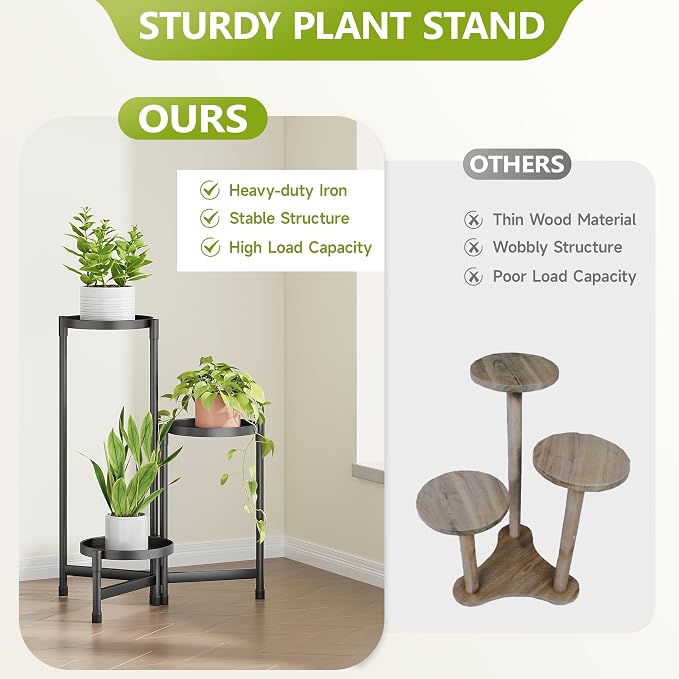 3 Tier Plant Stand Indoor, Tiered Plant Stand Outdoor - Image 6
