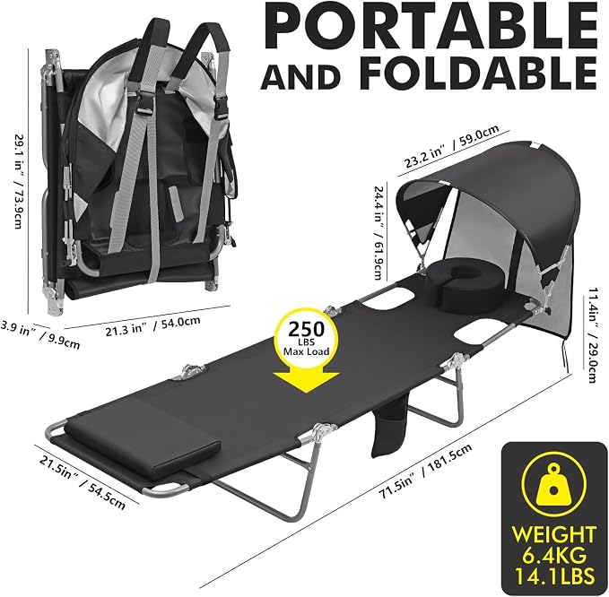 Backpack Beach Tanning Chair - Image 2