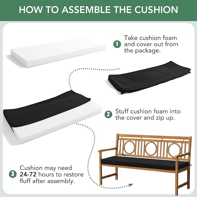 Outdoor Bench Cushion: Waterproof and Fade Resistant Patio Furniture Cushions - Image 8