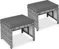 Best Choice Products Set of 2 Wicker Ottomans, Additional Seating, Side Table by BestChoiceProducts