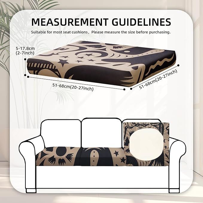 8Pcs Stretch Patio Cushion Covers, - Image 2