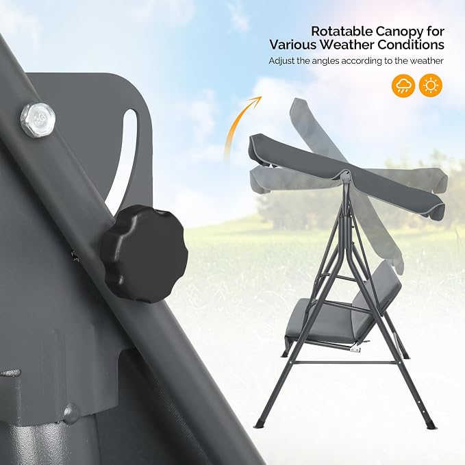 VINGLI 550 LBS Outdoor Porch Swing - Image 4