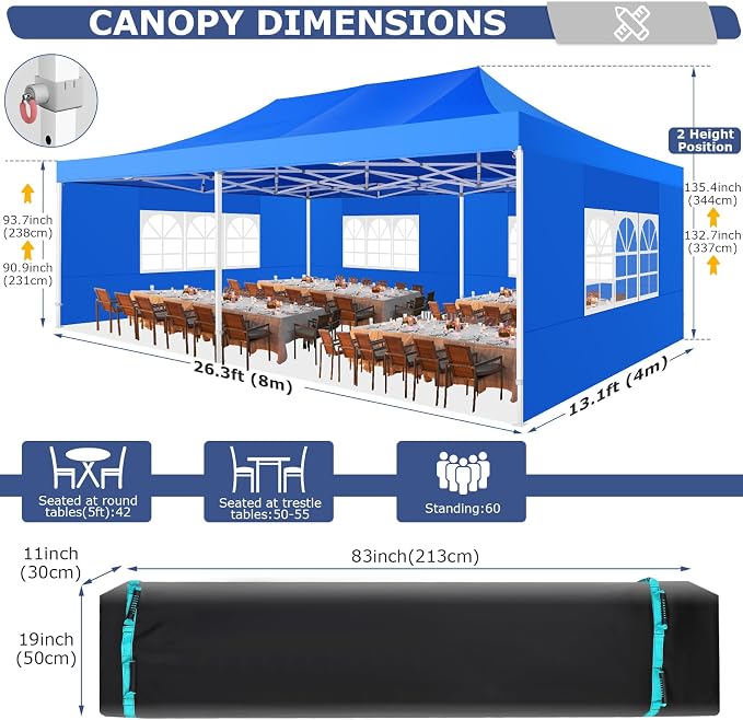 COBIZI 13x26 Pop up Canopy Heavy Duty - Image 4