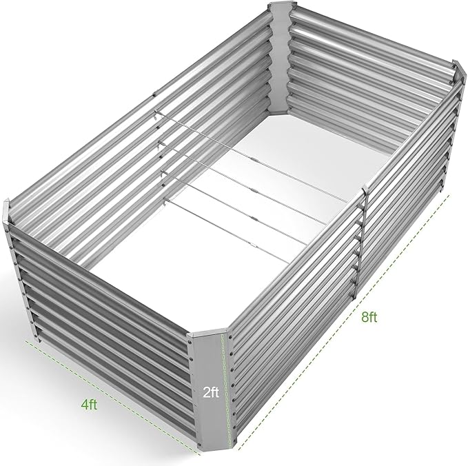 Land Guard 2 Pack 8×4×2ft Galvanized Raised Garden Bed Kit, Galvanized Planter - Image 2
