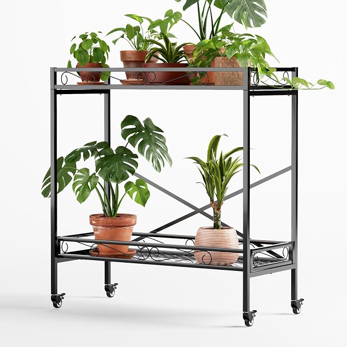 Zhongma 2 Tier Sturdy Metal Plant Stand by Zhongma