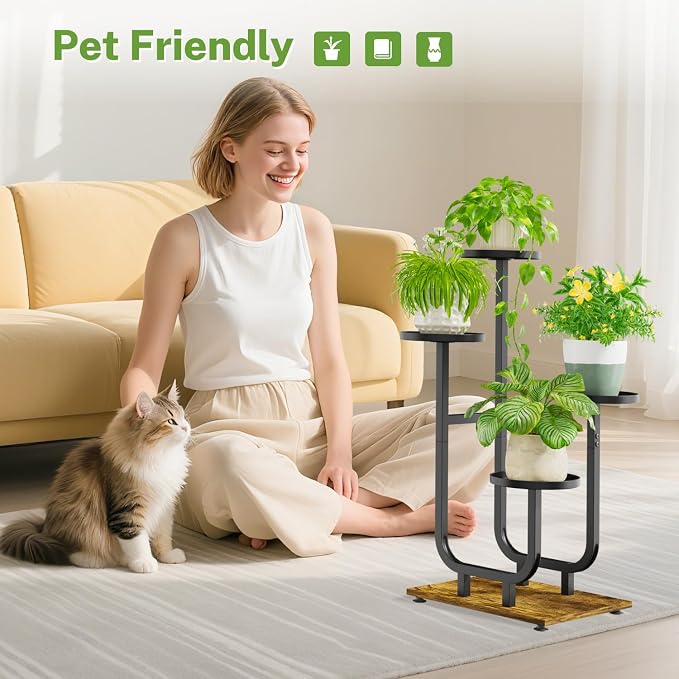 iDavosic.ly 4 Tier Plant Stand Indoor, Corner Tiered Multiple Flower Holder - Image 2