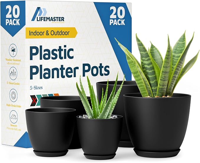 Lifemaster Plant Pots with Multi Drainage Holes by LIFEMASTER